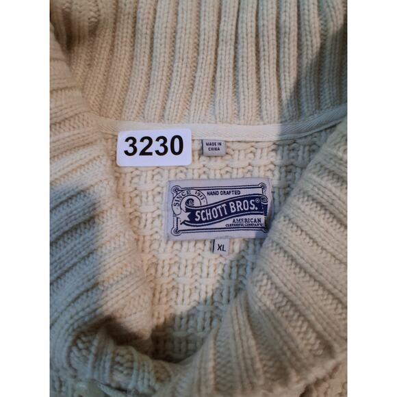 Vintage Schott Bros Chunky Men's size XL Grandpa Fisherman Wool Shawl Sweater - Picture 10 of 15
